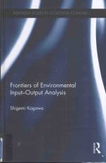 Frontiers <em>of</em> Environmental Input-Output <em>Analysis</em>