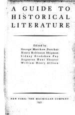 A <em>GUIDE</em> <em>TO</em> HI<em>S</em><em>TO</em>RICAL LITERATURE
