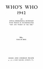 WHO’<em>S</em> WHO 1942