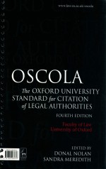 OSCOLA  OXFORD UNIVERSITY STANDARD FOR THE CITATION <em>OF</em> LEGAL AUTHORITIES  FOURTH <em>EDITION</em>