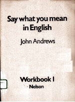 SAY WHAT YOU MEAN IN <em>ENGLISH</em>  <em>WORKBOOK</em> 1