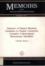 MEMOIRS <em>OF</em> THE AMERICAN MATHEMATICAL SOCIETY NUMBER 517 BEHAVIOR <em>OF</em> DISTANT MAXIMAL GEODESICS <em>IN</em> F<em>IN</em>