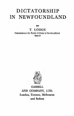 Dic<em>ta</em><em>to</em>rship in newfoundland