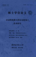 硕士学位论文  活动模板微小群孔电解加工技术研究