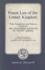 <em>PATENT</em> LAW <em>OF</em> THE UNITED KINGDOM