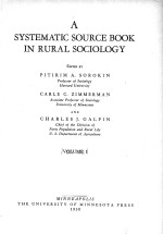 <em>A</em> SYSTEM<em>A</em>TIC SOURCE BOOK <em>IN</em> RUR<em>A</em>L SOCIOLOGY <em>VOLUME</em> Ⅰ