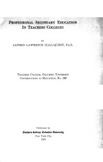 PROFESSIONAL SECONDARY EDUCATION <em>IN</em> TEACHERS COLLEGES