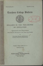 SYLLABUS IN THE PHILOSOPHY <em>OF</em> EDUCATION