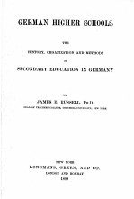 GERMAN HIGHER SCHOOLS:THE HIS<em>TO</em>RY
