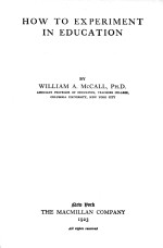 <em>HOW</em> <em>TO</em> EXPERIMENT IN EDUCATION