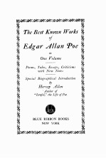 THE BEST K<em>NOW</em>N WORKS OF <em>A</em>DGR<em>A</em> <em>A</em>LL<em>A</em>N POE <em>IN</em> <em>ONE</em> <em>VOLUME</em>