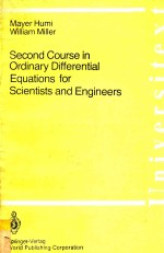 Second Course in Ordinary Differential Equations <em>For</em> Scientists and <em>Engineers</em>