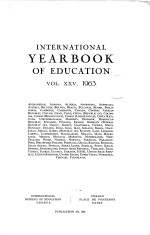 INTERNATIONAL YEARBOOK <em>OF</em> EDUCATION VOL.25. 1963