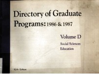 Directory <em>of</em> Graduate programs : 198<em>6</em> & 1987.<em>volume</em> D
